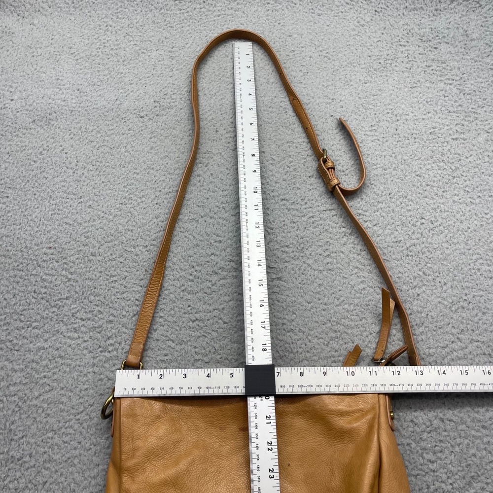 American Leather Co. warm tan leather shade Holton Crossbody Handbag Purse Bag - Picture 12 of 15